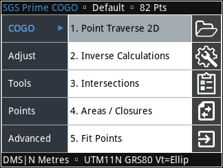 Prime COGO Menu
