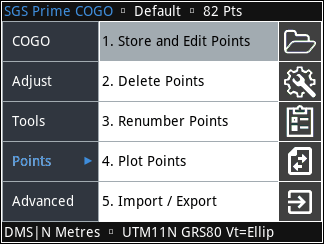 Prime Points Menu